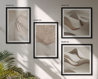 Mur de tableaux Vagues abstraites sur le sable