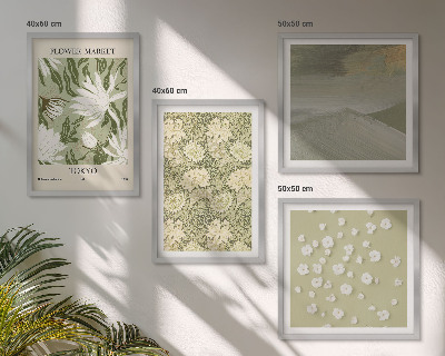 Mur de tableaux Abstractions florales de style bohème