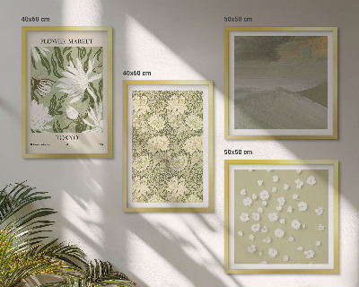 Mur de tableaux Abstractions florales de style bohème