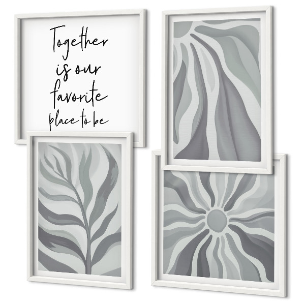 Mur de tableaux Illustrations de motifs floraux pastel