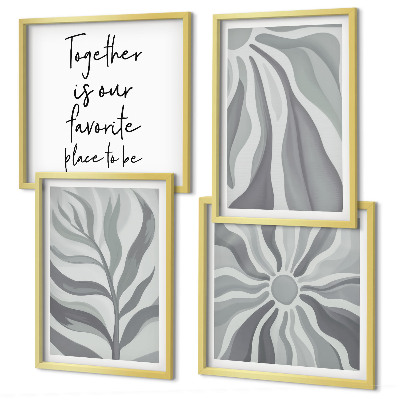 Mur de tableaux Illustrations de motifs floraux pastel