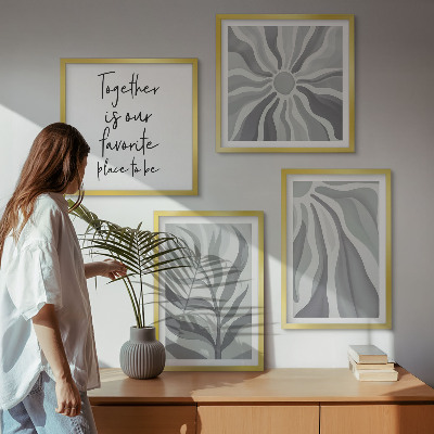 Mur de tableaux Illustrations de motifs floraux pastel