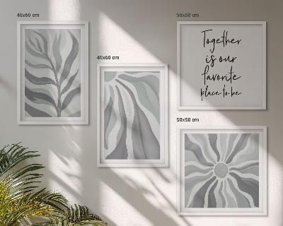 Mur de tableaux Illustrations de motifs floraux pastel