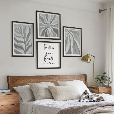 Mur de tableaux Illustrations de motifs floraux pastel