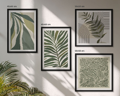 Polyptyque z cadres Illustrations pastel de feuilles ondulées