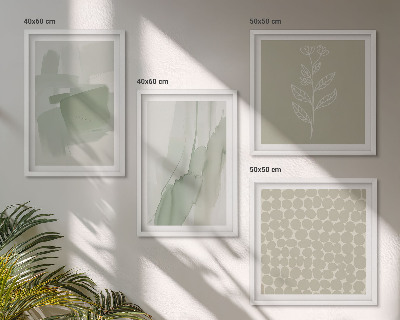 Ensemble de 4 tableaux Plantes abstraites à l'aquarelle