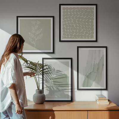 Ensemble de 4 tableaux Plantes abstraites à l'aquarelle