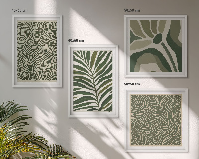 Mur de tableaux Motifs de feuilles et formes ondulées