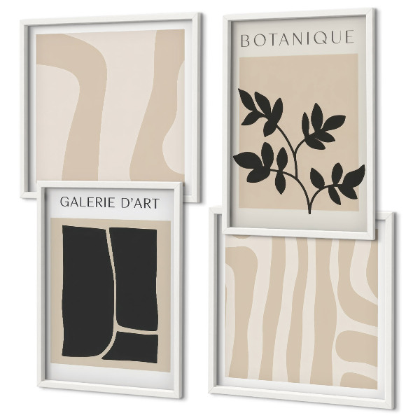 Polyptyque z cadres Motifs végétaux abstraits
