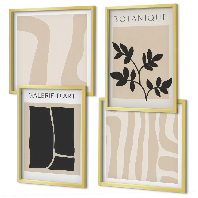 Polyptyque z cadres Motifs végétaux abstraits