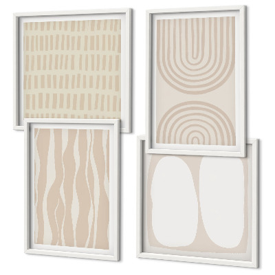 Ensemble de 4 tableaux Formes de motifs bohèmes abstraits