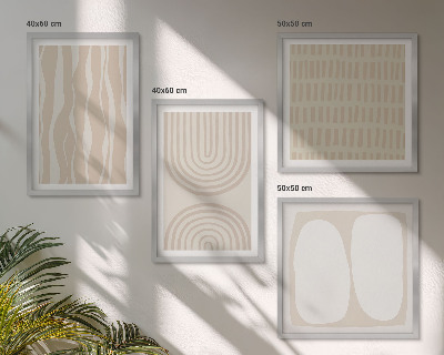 Ensemble de 4 tableaux Formes de motifs bohèmes abstraits