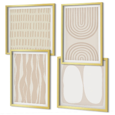 Ensemble de 4 tableaux Formes de motifs bohèmes abstraits