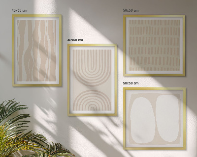 Ensemble de 4 tableaux Formes de motifs bohèmes abstraits