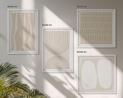 Ensemble de 4 tableaux Formes de motifs bohèmes abstraits