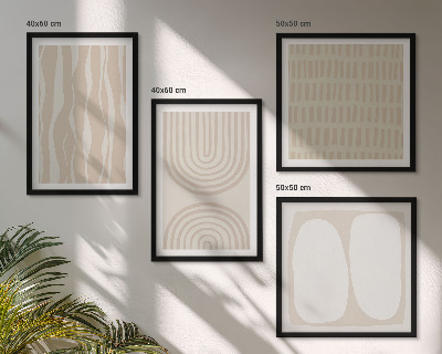 Ensemble de 4 tableaux Formes de motifs bohèmes abstraits