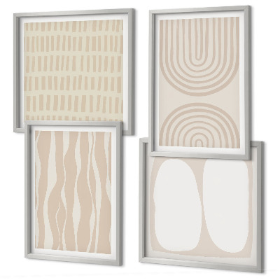 Ensemble de 4 tableaux Formes de motifs bohèmes abstraits