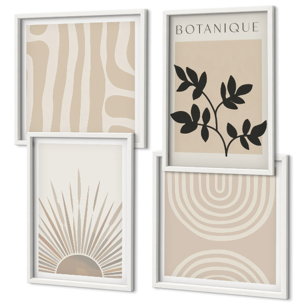 Mur de tableaux Motifs végétaux abstraits