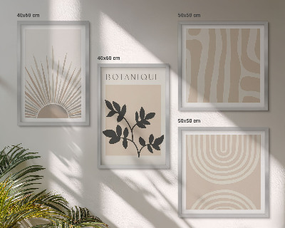 Mur de tableaux Motifs végétaux abstraits