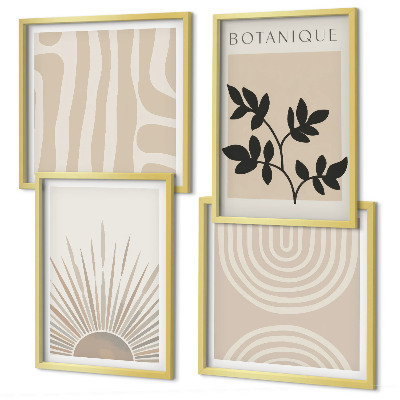 Mur de tableaux Motifs végétaux abstraits