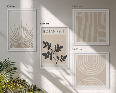 Mur de tableaux Motifs végétaux abstraits