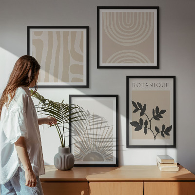 Mur de tableaux Motifs végétaux abstraits