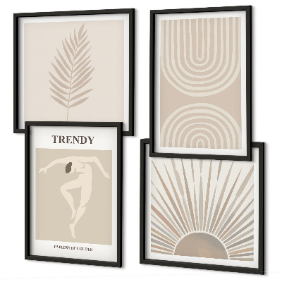 Polyptyque z cadres Affiches abstraites bohèmes pastel
