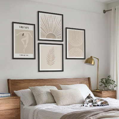 Polyptyque z cadres Affiches abstraites bohèmes pastel