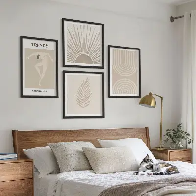 Affiches abstraites bohèmes pastel ensemble de 2 cadres