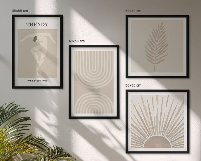 Polyptyque z cadres Affiches abstraites bohèmes pastel