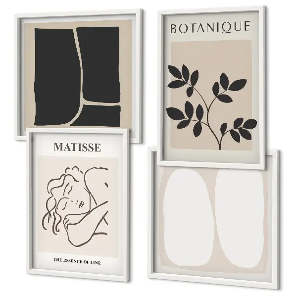 Les peintures végétales élégantes de Matisse ensemble de 4 tableaux