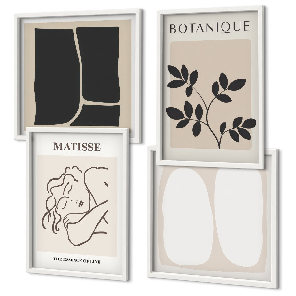 Ensemble de 4 tableaux Les peintures végétales élégantes de matisse