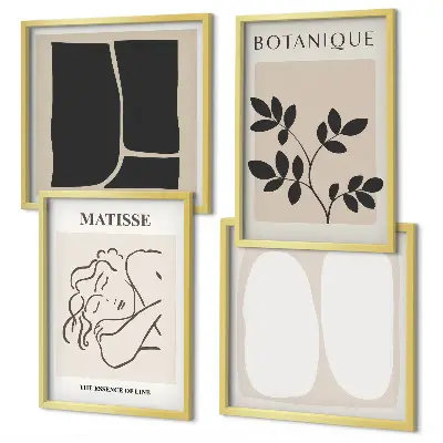 Les peintures végétales élégantes de Matisse ensemble de 4 tableaux
