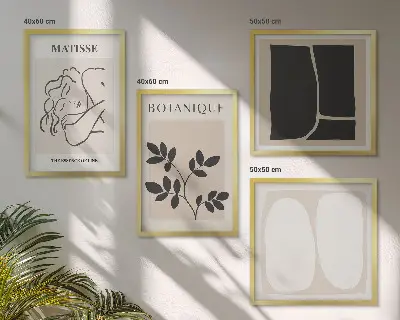 Les peintures végétales élégantes de Matisse ensemble de 4 tableaux
