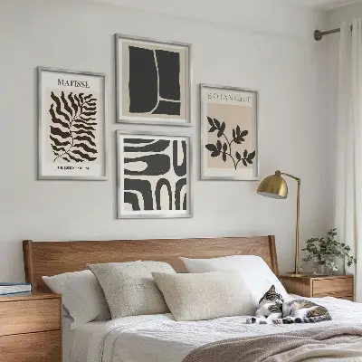 Mur de tableaux affiches minimalistes sur le thème des plantes