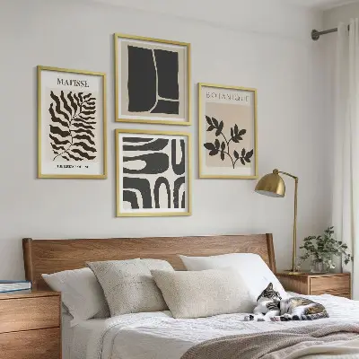 Mur de tableaux affiches minimalistes sur le thème des plantes