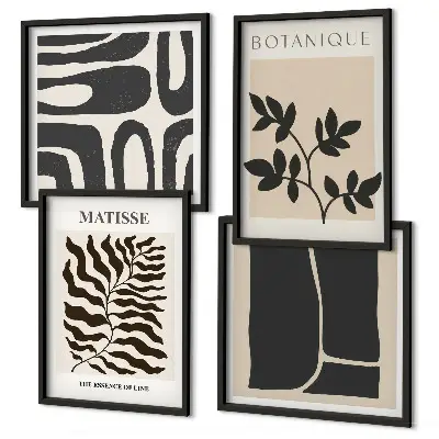 Mur de tableaux affiches minimalistes sur le thème des plantes
