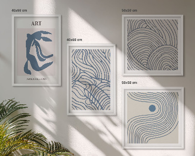 Polyptyque z cadres Lignes bleues abstraites