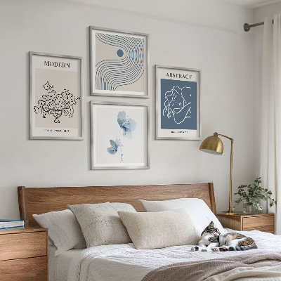 Mur de tableaux Affiches abstraites de lignes florales