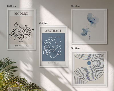 Mur de tableaux Affiches abstraites de lignes florales