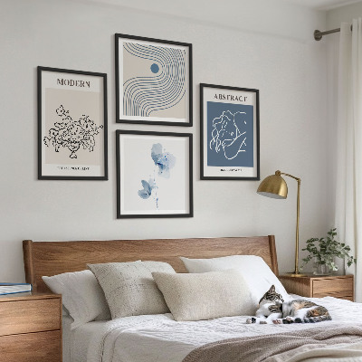 Mur de tableaux Affiches abstraites de lignes florales