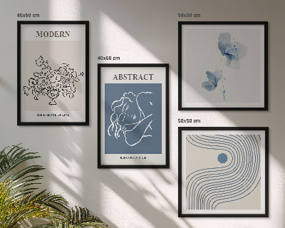 Mur de tableaux Affiches abstraites de lignes florales