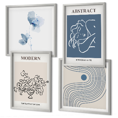 Mur de tableaux Affiches abstraites de lignes florales