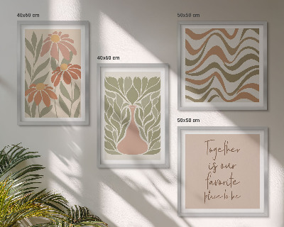 Mur de tableaux Fleurs abstraites pastel