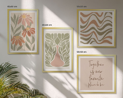 Mur de tableaux Fleurs abstraites pastel