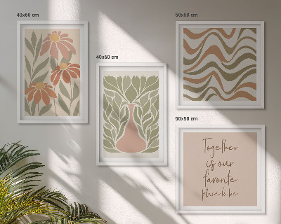 Mur de tableaux Fleurs abstraites pastel