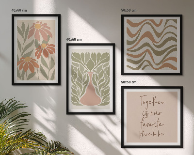 Mur de tableaux Fleurs abstraites pastel