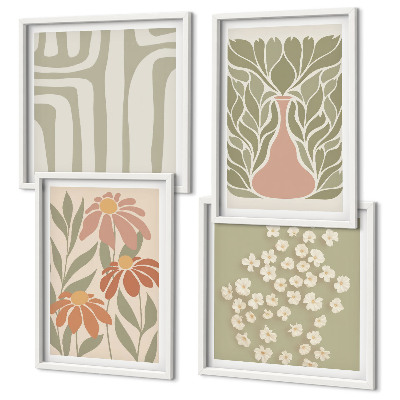 Polyptyque z cadres Bohème minimaliste floral