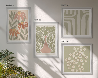 Polyptyque z cadres Bohème minimaliste floral