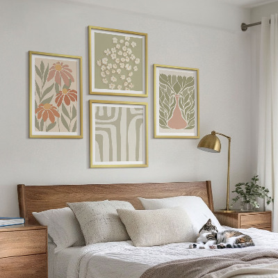 Polyptyque z cadres Bohème minimaliste floral